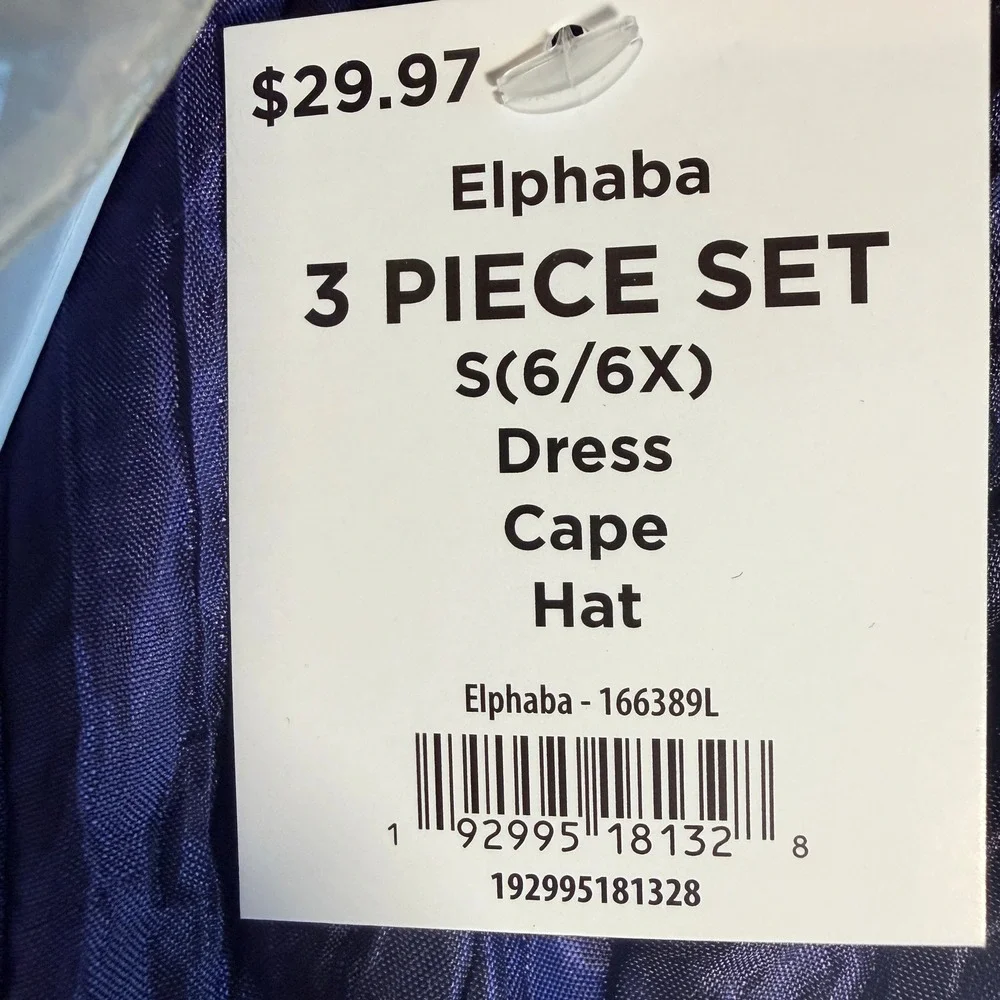 Wicked Elphaba Deluxe Costume Girls Small 6 6X Dress Cape Hat Disguise